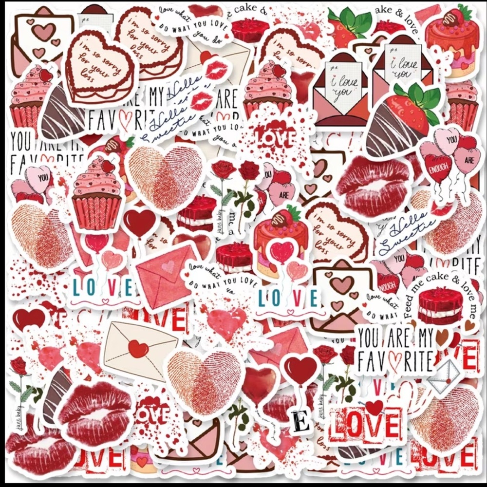 46 Pc Hearts & Kisses Sticker Pack